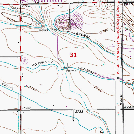 Topographic Map of McBirney Lateral, ID