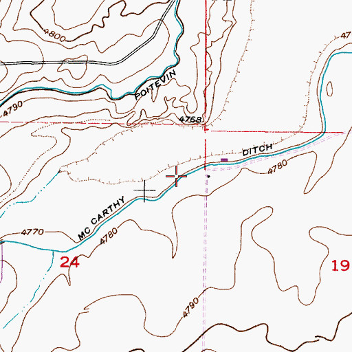 Topographic Map of McCarthy Ditch, ID