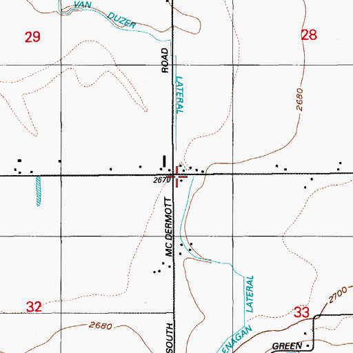 Topographic Map of McClenagan Lateral, ID