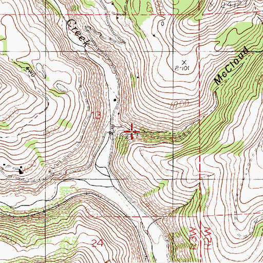 Topographic Map of McCloud Gulch, ID
