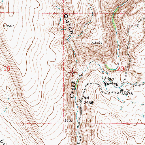 Topographic Map of McCullough Gulch, ID