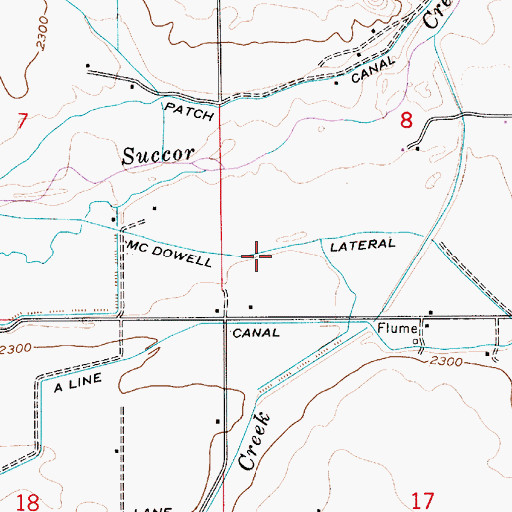 Topographic Map of McDowell Lateral, ID