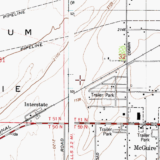 Topographic Map of McGuire School, ID