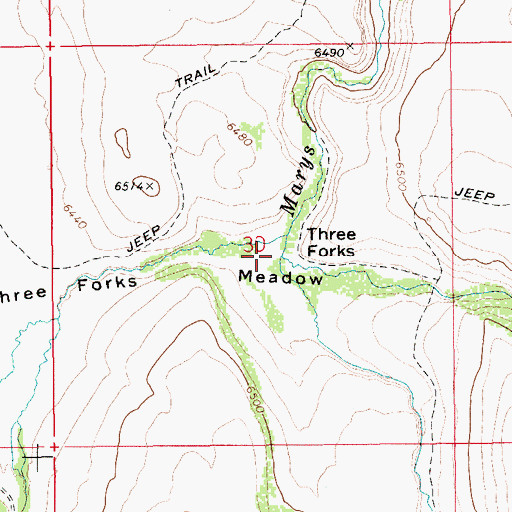 Topographic Map of Meadow Creek, ID
