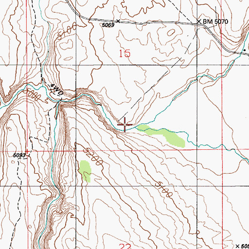 Topographic Map of Meadow Creek, ID