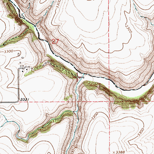 Topographic Map of Meadow Creek, ID