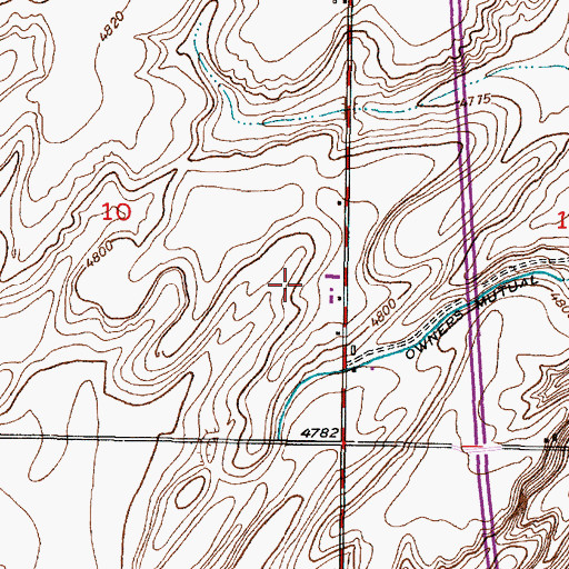 Topographic Map of Mel Fieldings Ditch, ID