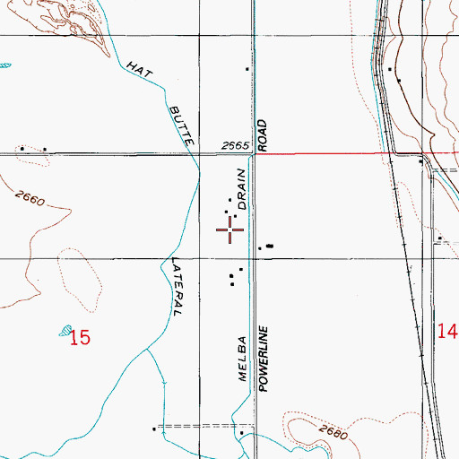 Topographic Map of Melba Drain, ID