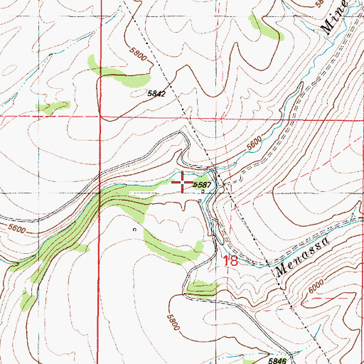Topographic Map of Menassa Creek, ID