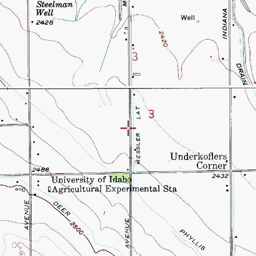 Topographic Map of Messler Lateral, ID