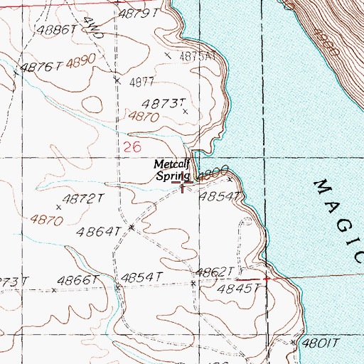 Topographic Map of Metcalf Spring, ID