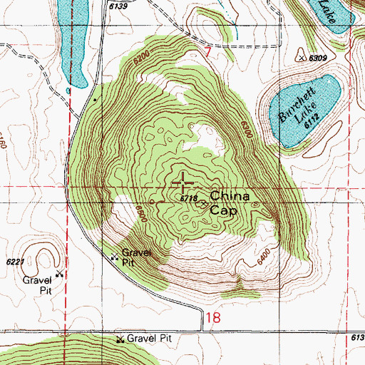 Topographic Map of China Cap, ID