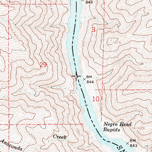 Topographic Map of Middle Creek, ID