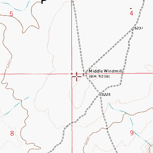 Topographic Map of Middle Windmill, ID