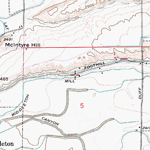 Topographic Map of Middleton Mill Ditch, ID