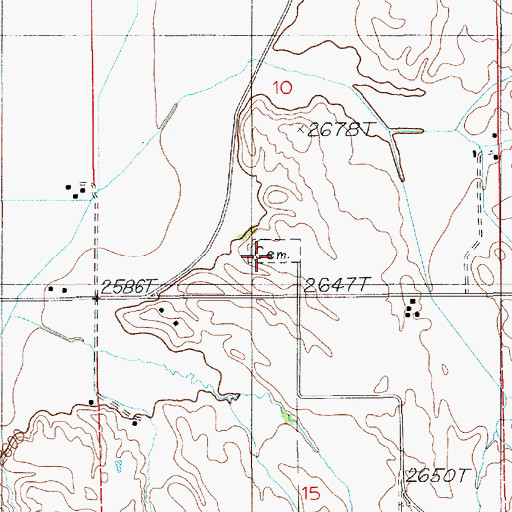 Topographic Map of Eastside Cemetery, ID
