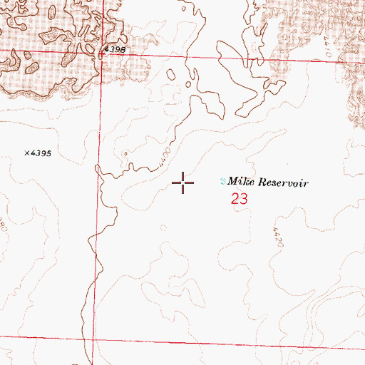 Topographic Map of Mike Reservoir, ID