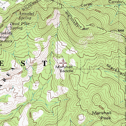 Topographic Map of Marshall Saddle, AZ