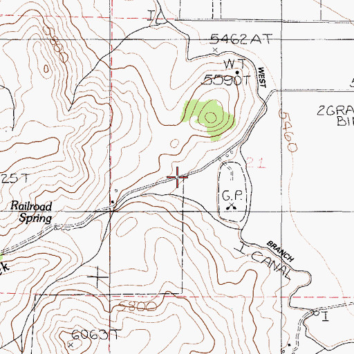Topographic Map of Mill Creek, ID
