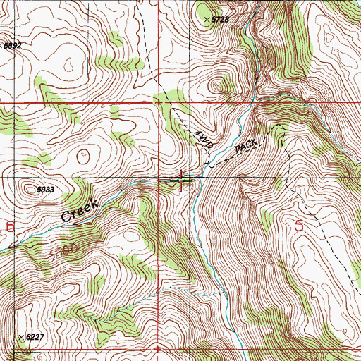 Topographic Map of Mill Creek, ID