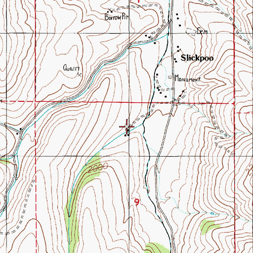 Topographic Map of Mill Creek, ID