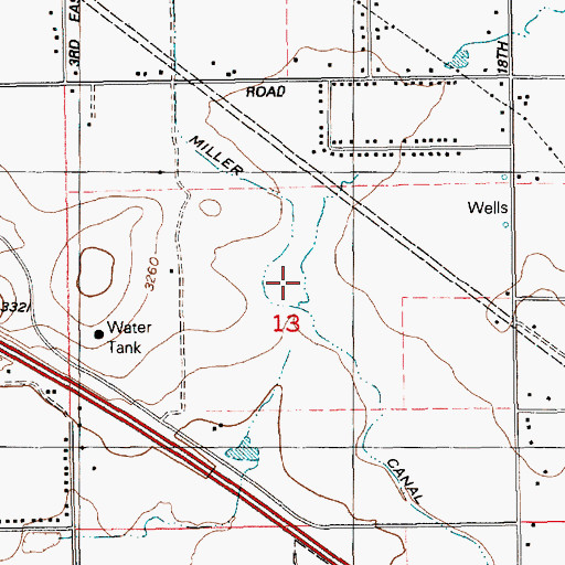 Topographic Map of Miller Canal, ID