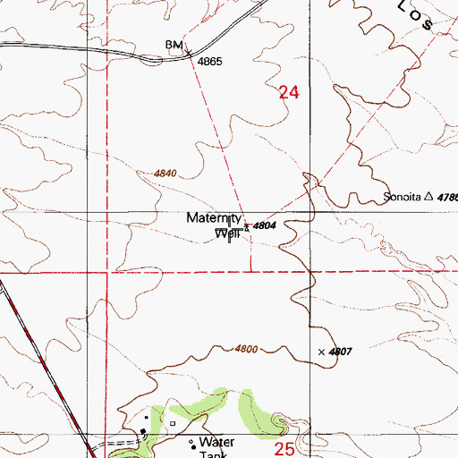 Topographic Map of Maternity Well, AZ