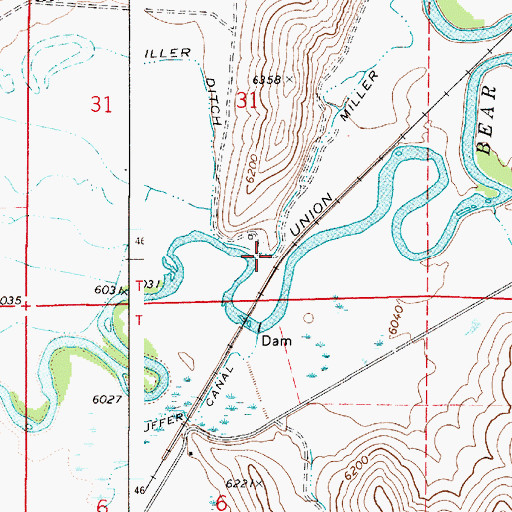 Topographic Map of Miller Ditch, ID