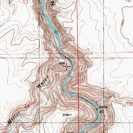 Topographic Map of Miller Water, ID