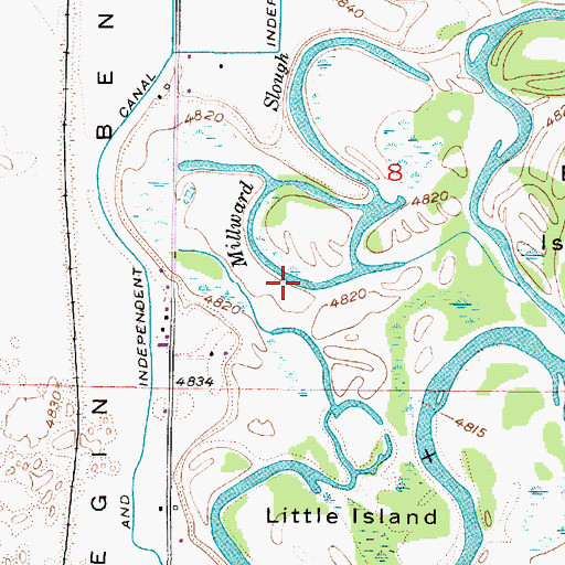 Topographic Map of Millward Slough, ID