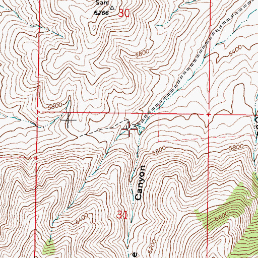 Topographic Map of Mine Canyon, ID