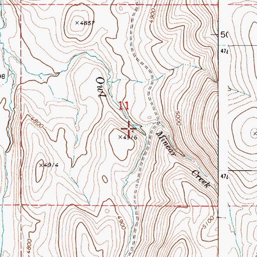 Topographic Map of Minear Creek, ID