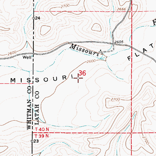 Topographic Map of Missouri Flat, ID