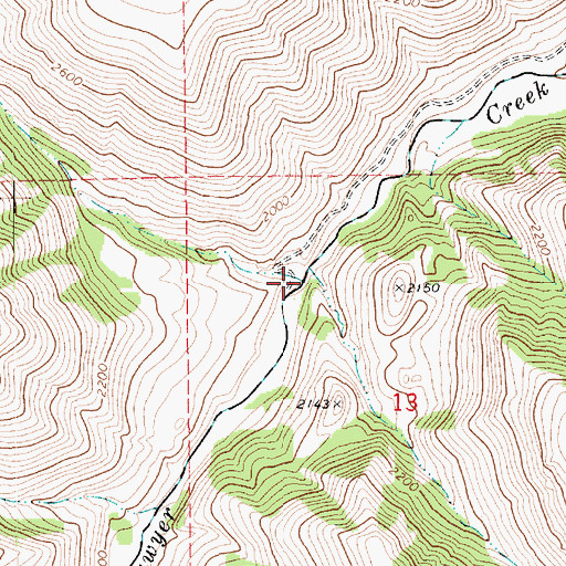 Topographic Map of Mitchell Creek, ID
