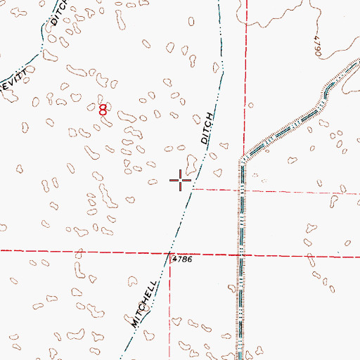 Topographic Map of Mitchell Ditch, ID