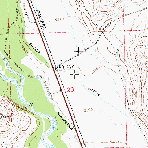 Topographic Map of Mizer Ditch, ID