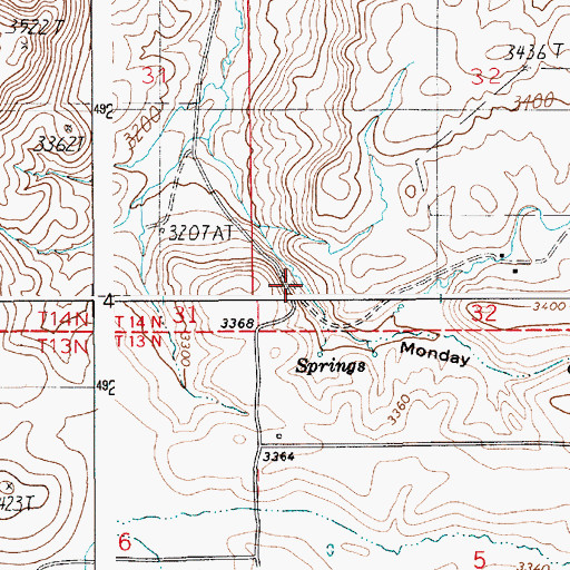 Topographic Map of Monday Gulch, ID