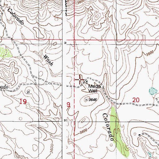 Topographic Map of Media Well, AZ