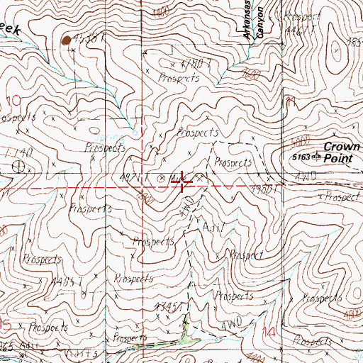Topographic Map of Monroe Mine, ID