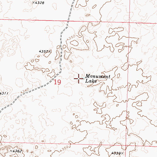 Topographic Map of Monument Lake, ID