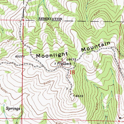 Topographic Map of Moonlight Mountain, ID