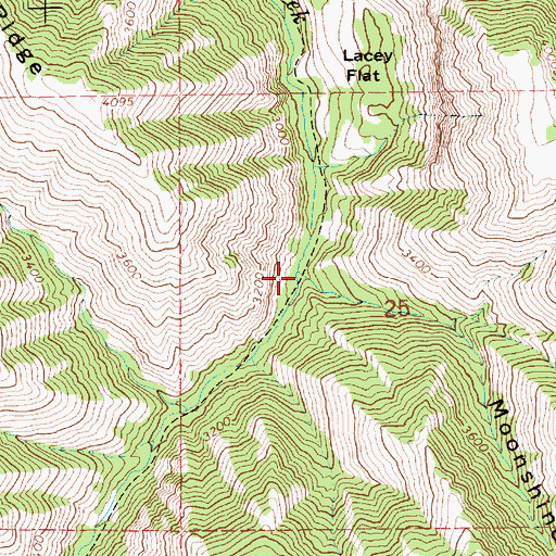 Topographic Map of Moonshine Canyon, ID