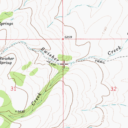 Topographic Map of Moonshine Creek, ID