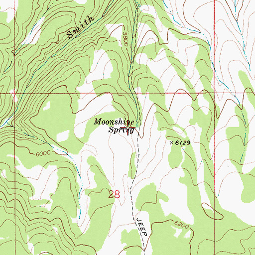 Topographic Map of Moonshine Spring, ID