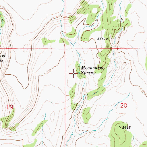 Topographic Map of Moonshine Spring, ID