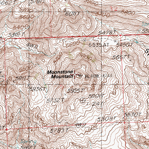 Topographic Map of Moonstone Mountain, ID