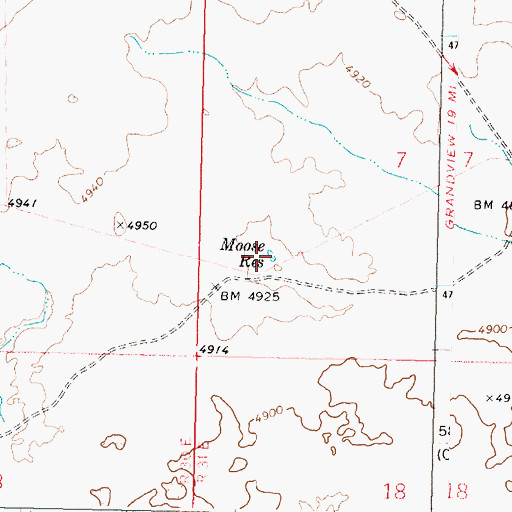Topographic Map of Moose Reservoir, ID