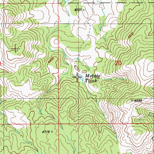 Topographic Map of Metate Tank, AZ