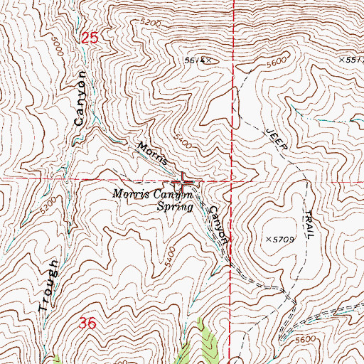 Topographic Map of Morris Canyon Spring, ID