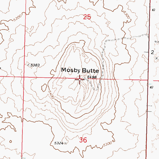 Topographic Map of Mosby Butte, ID